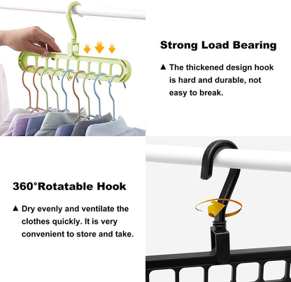 9 Hole Magic Rotating Hanger | Smart Cloth Organizer