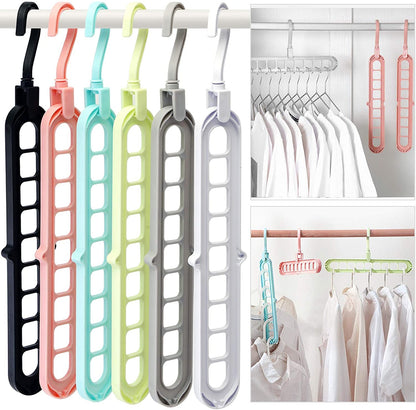 9 Hole Magic Rotating Hanger | Smart Cloth Organizer