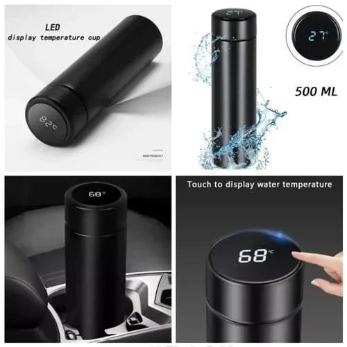 Stainless Steel 500ML Smart Water Bottle Led Digital Temperature Display